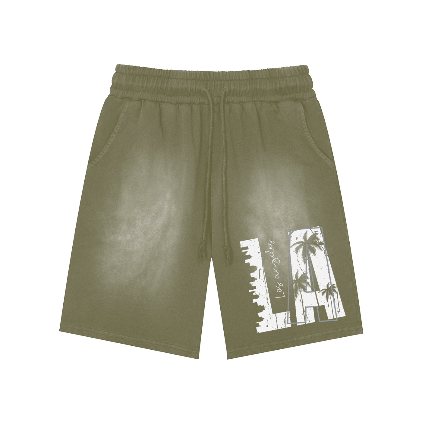 LA  | Vintage Washed  Rectangle Patch Shorts | ILYRIANEDGE