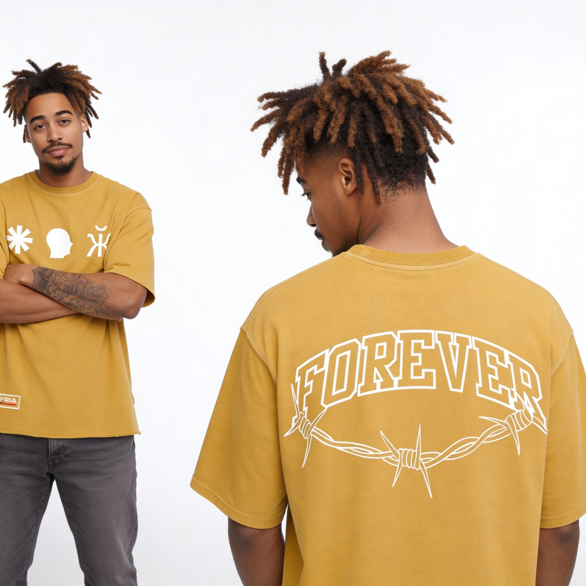 Forever - 260GSM Unisex Faded Raw Hem T-shirt