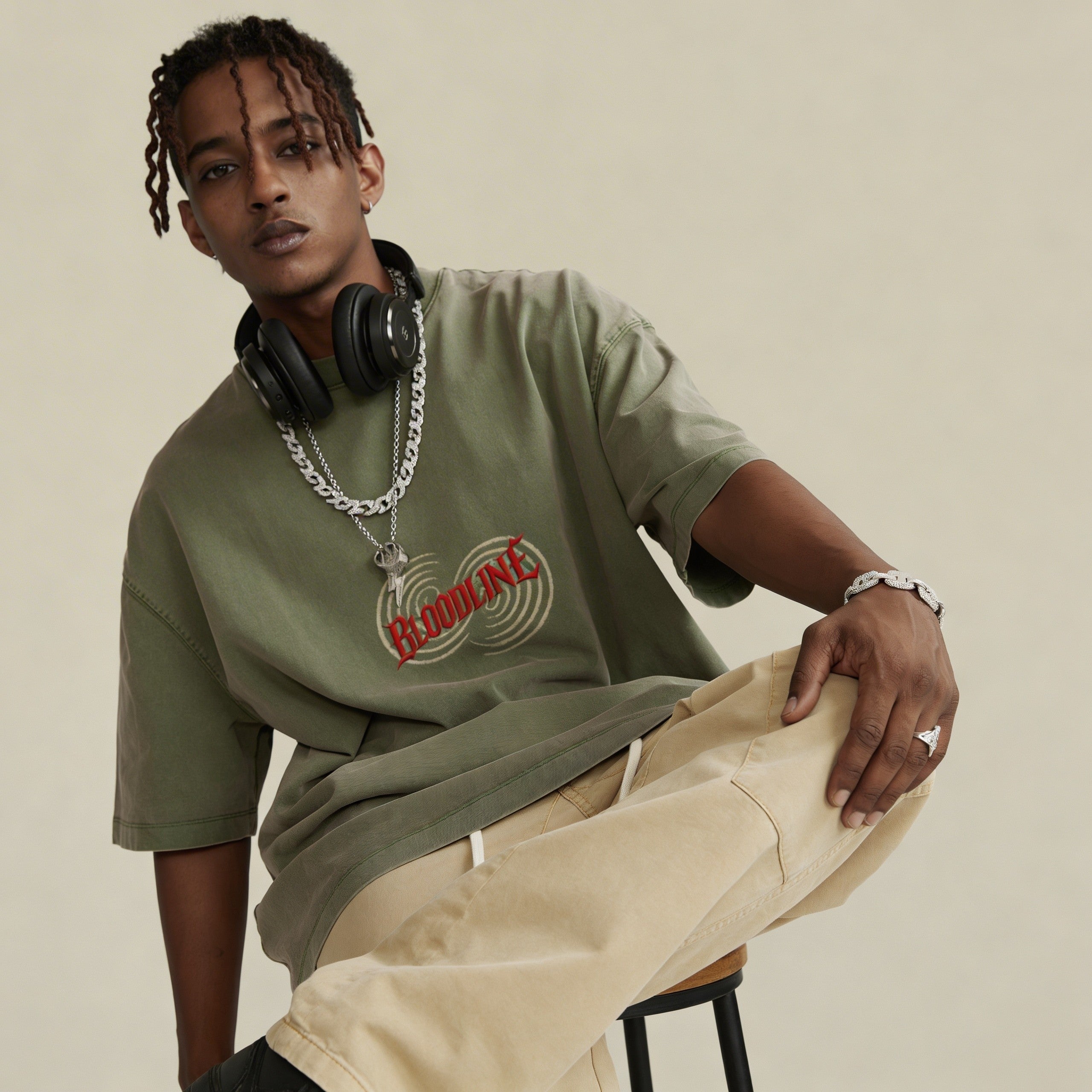 Bloodline T-Shirt - 285GSM Unisex Oversized Washed Crew Neck T-shirt