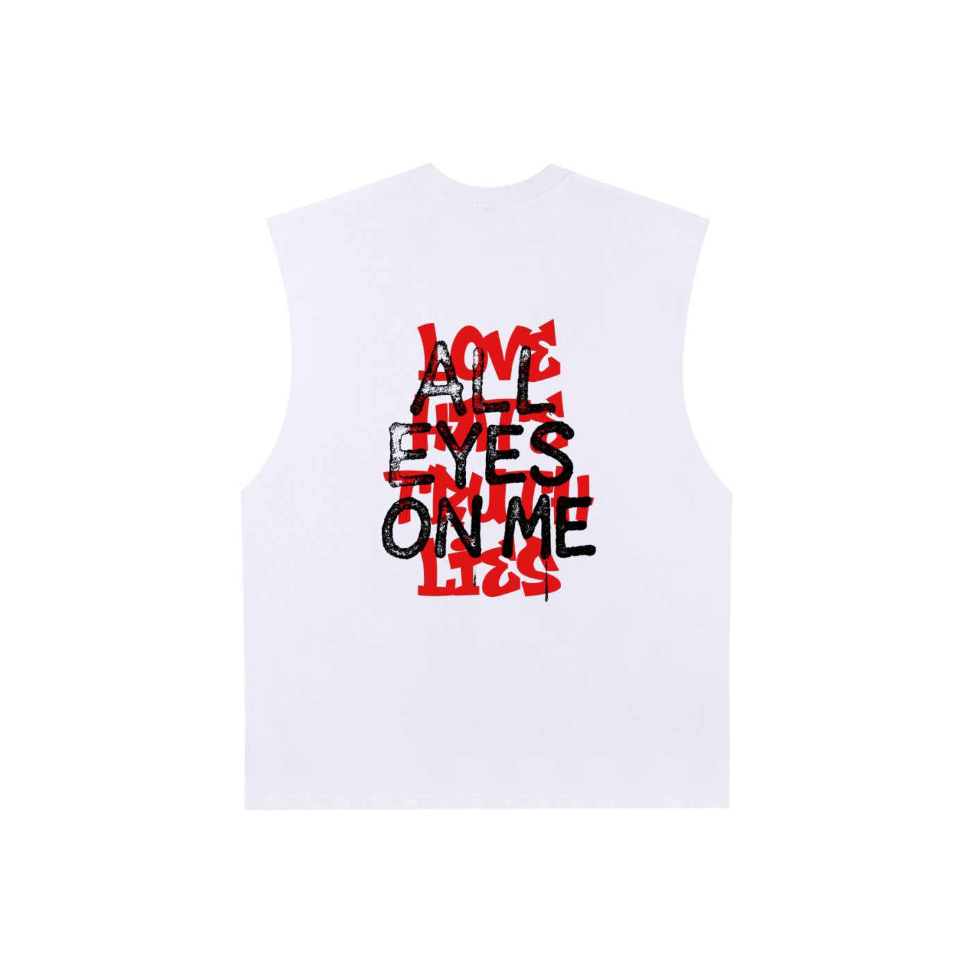 All eyes on me - Raw Edge Cotton Tank Top