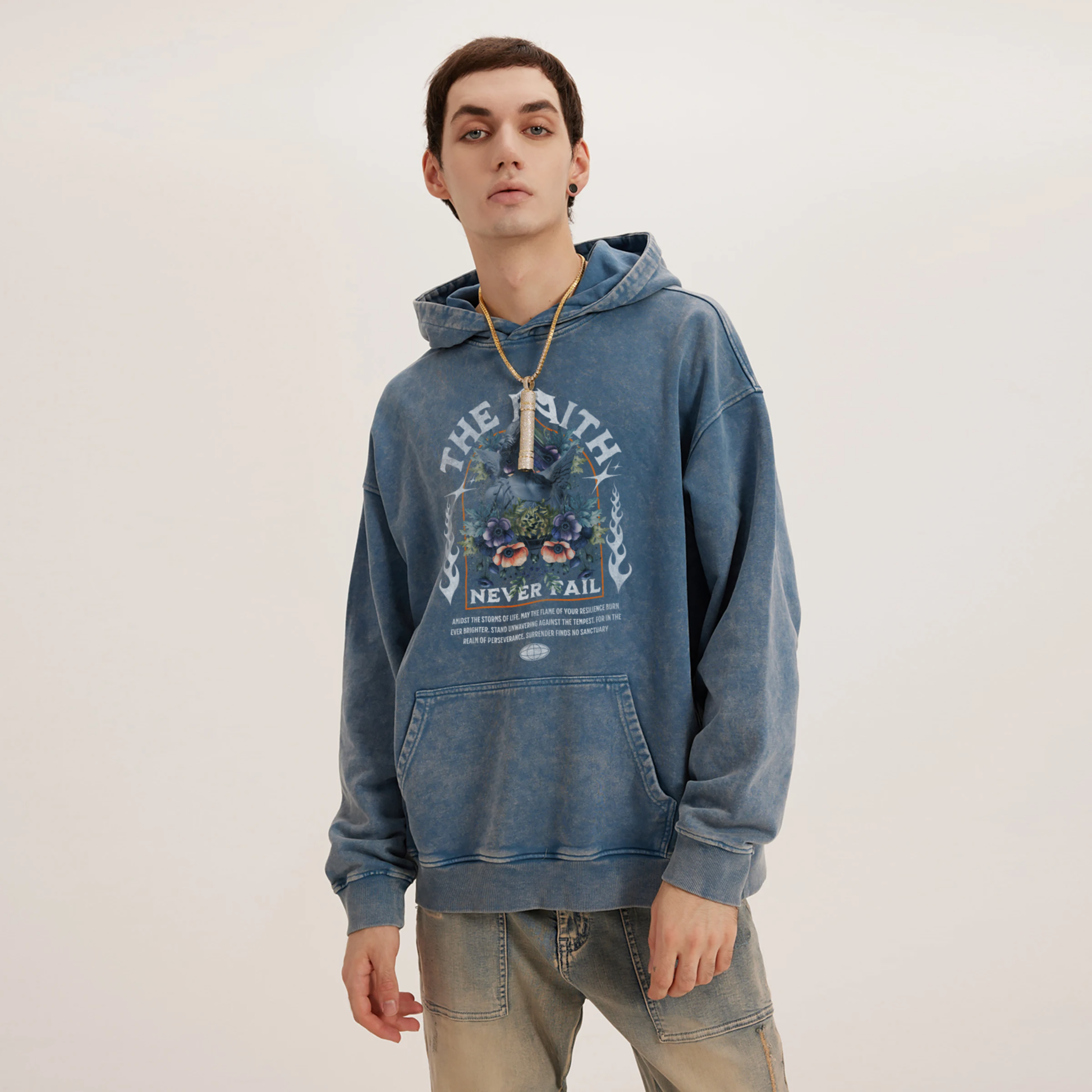 The Faith | Oversized Faded Hoodie | ILYRIANEDGE