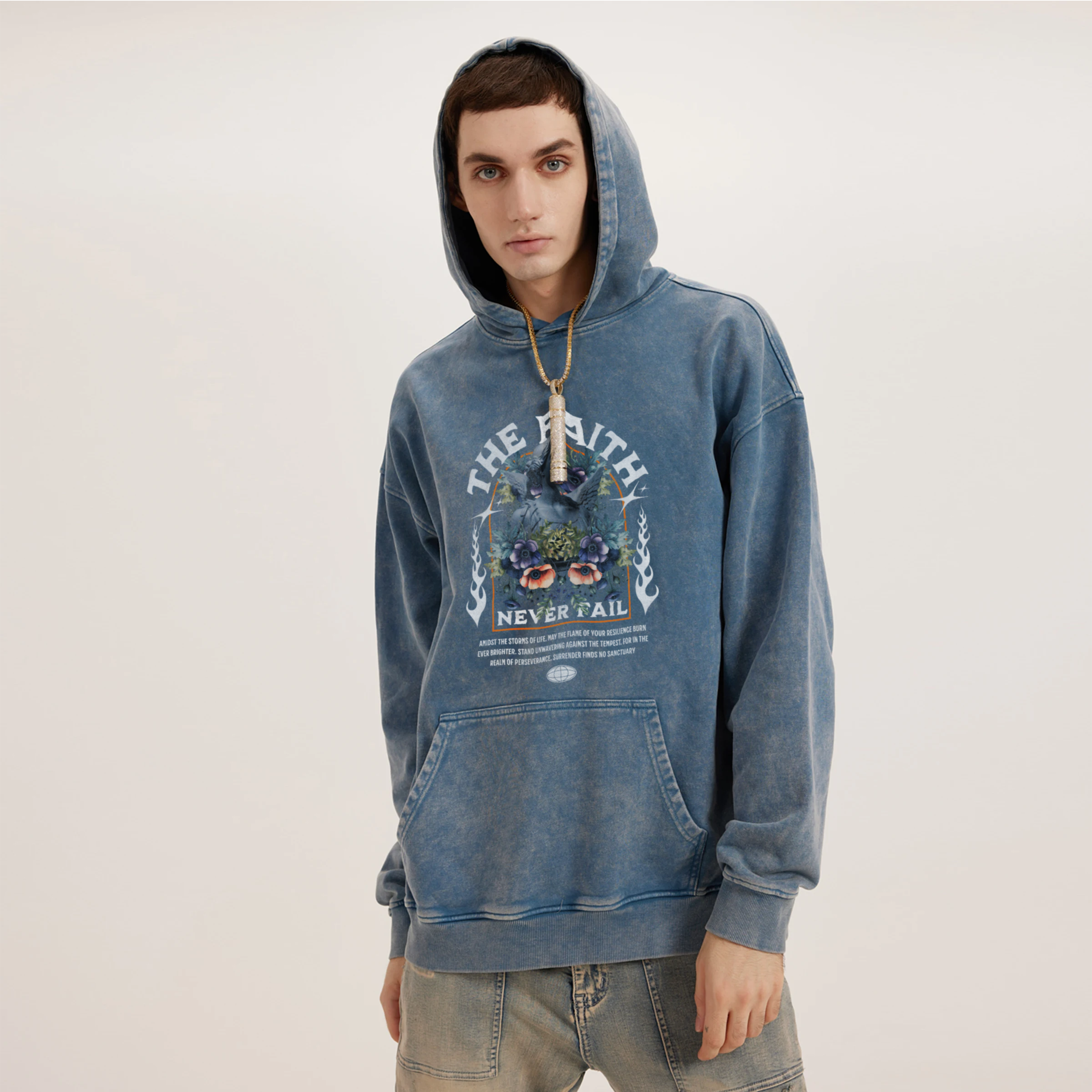 The Faith | Oversized Faded Hoodie | ILYRIANEDGE