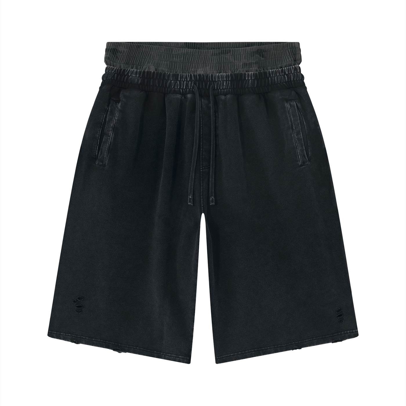 Never Give Up| Vintage Wash Distressed Wide Leg Shorts | ILYRIANEDGE