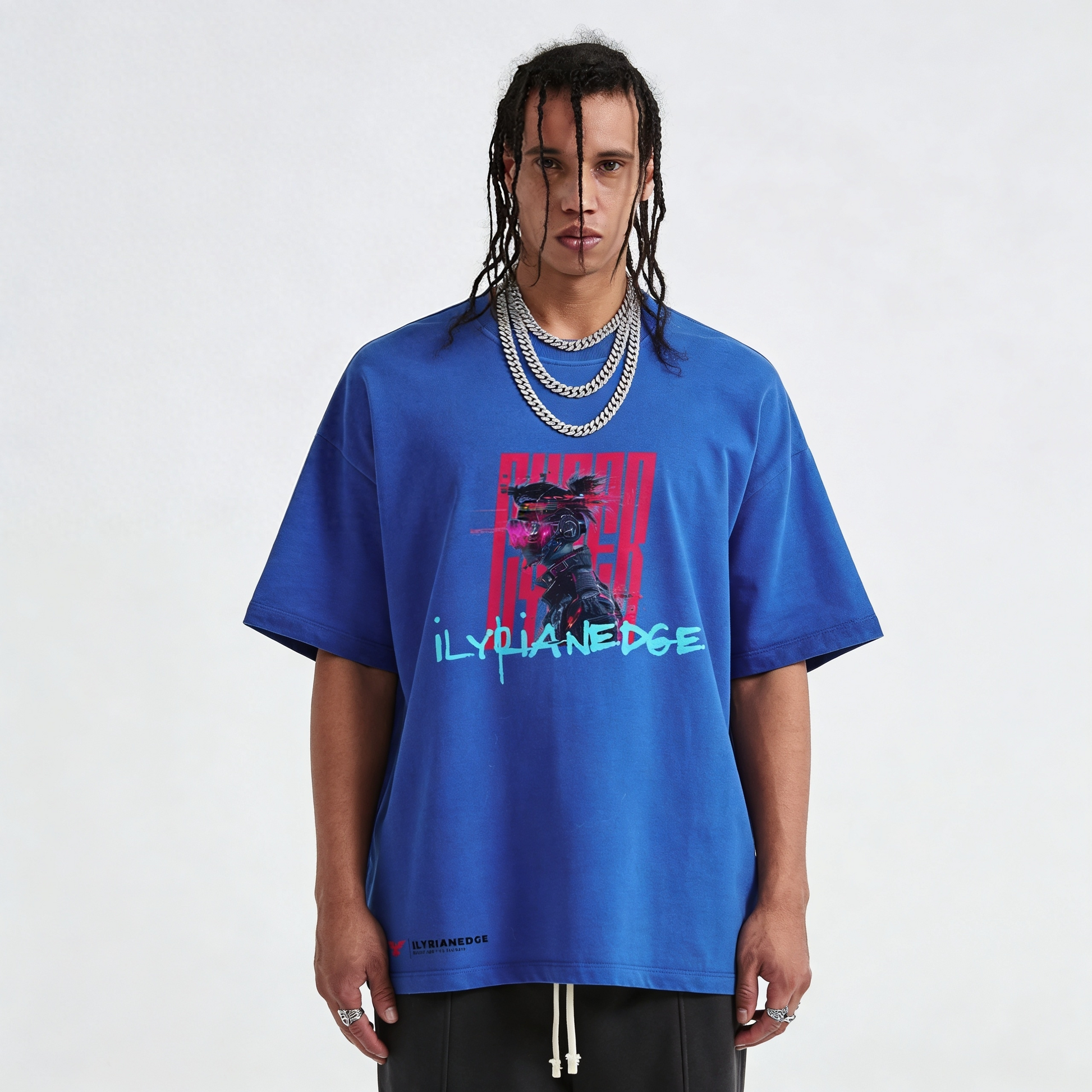 Glitch Runner | Oversized Crew Neck Tee | ILYRIANEDGE