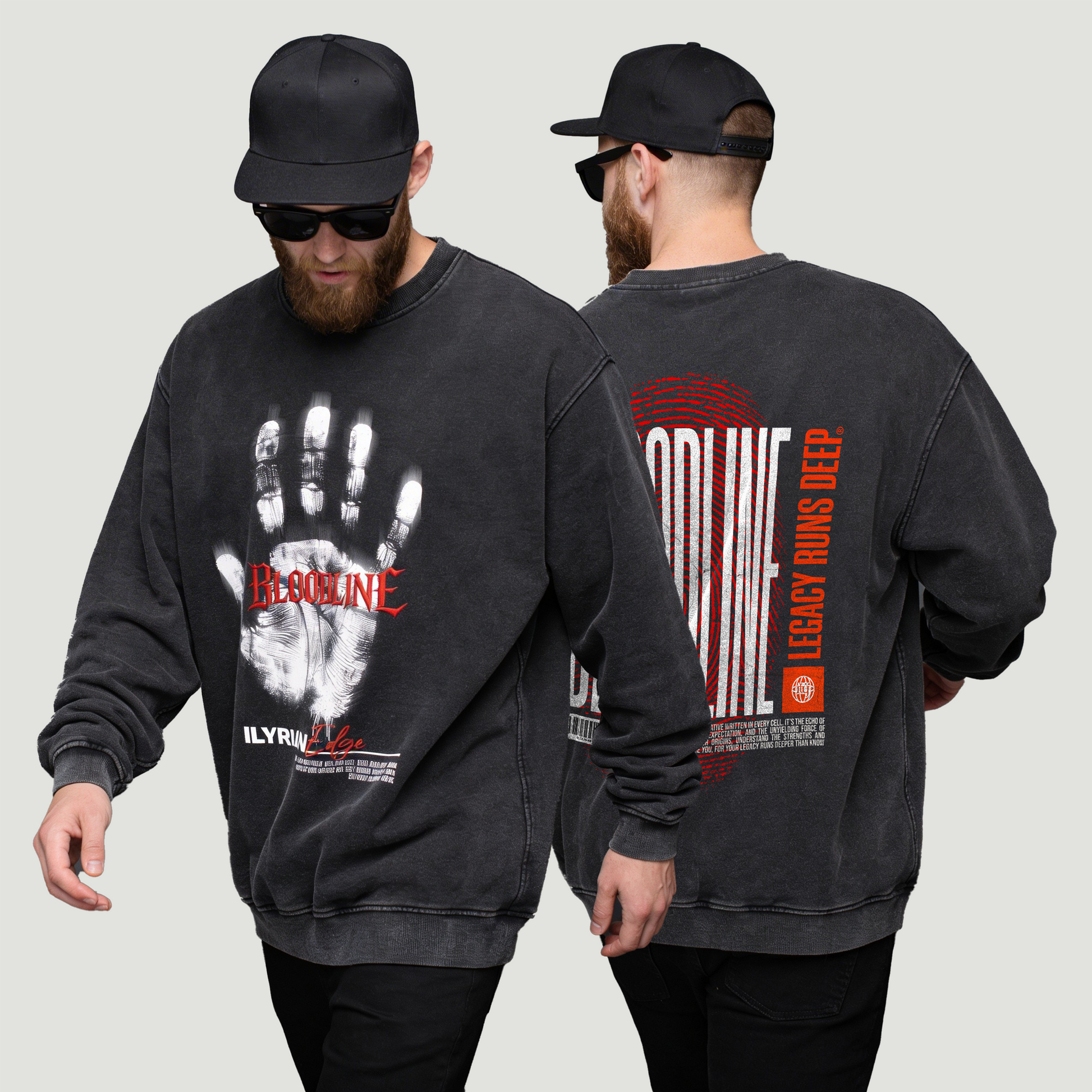 Bloodline Legacy - 440GSM Unisex Super Heavyweight Oversized Faded Sweatshirt