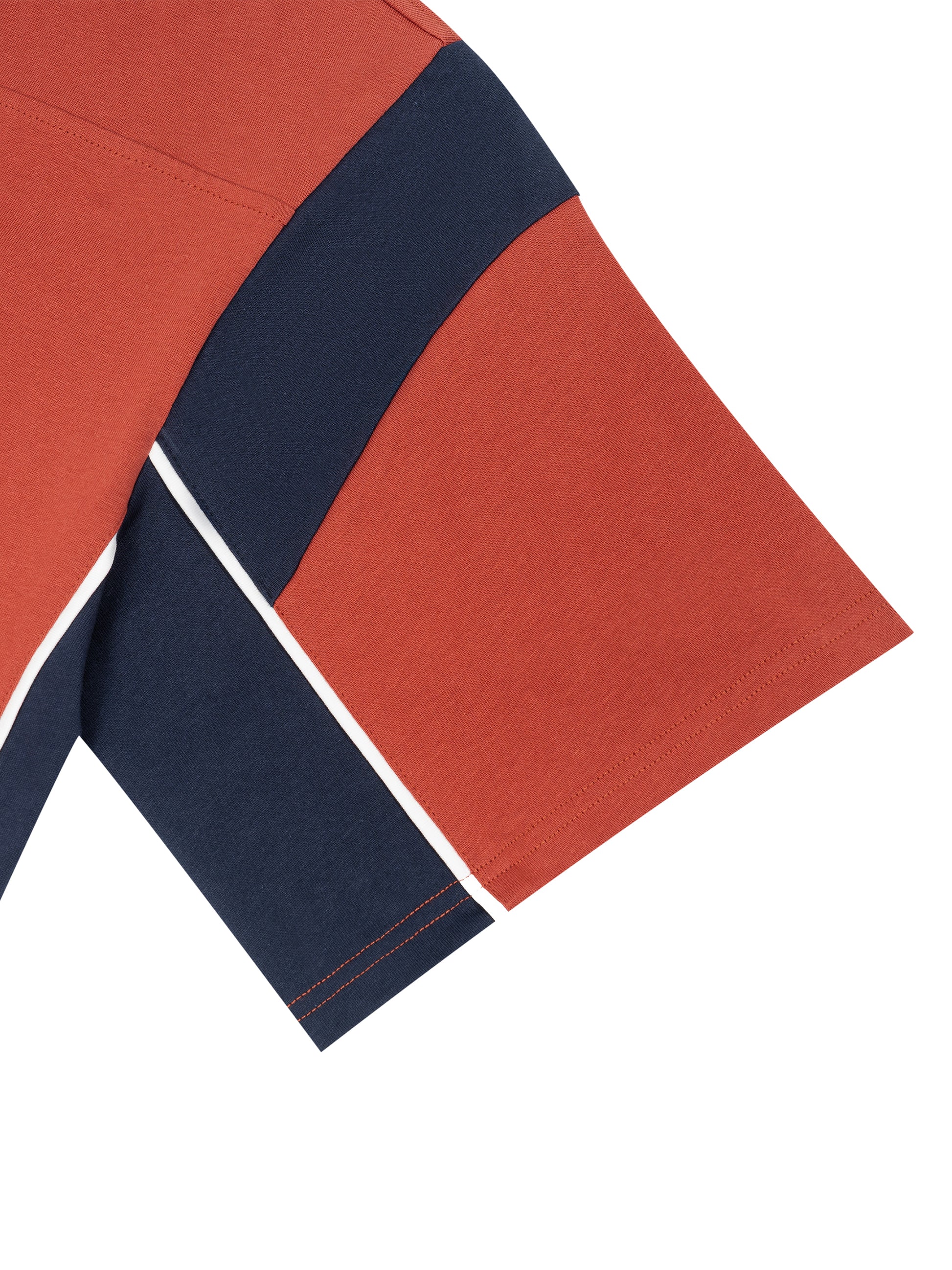Sandstone | Boxy Color Block Cotton Polo | ILYRIANEDGE