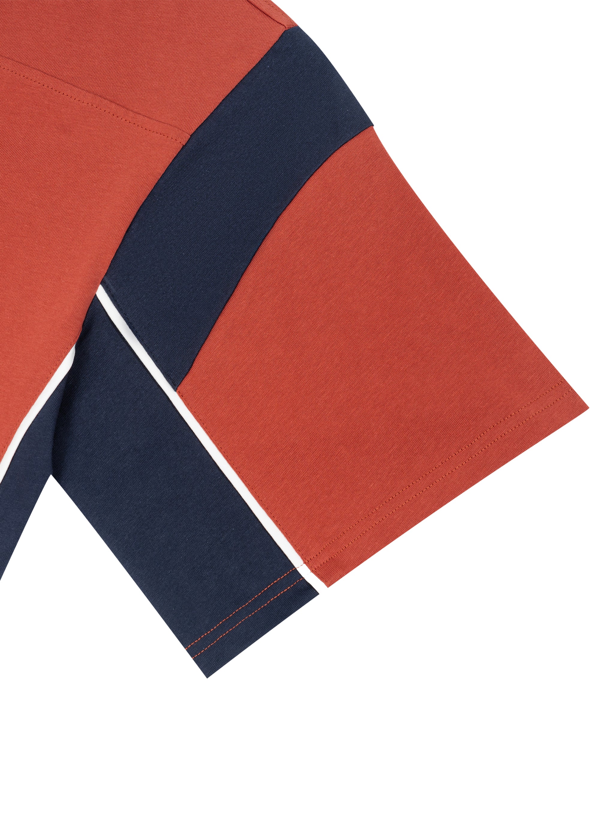 Sandstone | Boxy Color Block Cotton Polo | ILYRIANEDGE