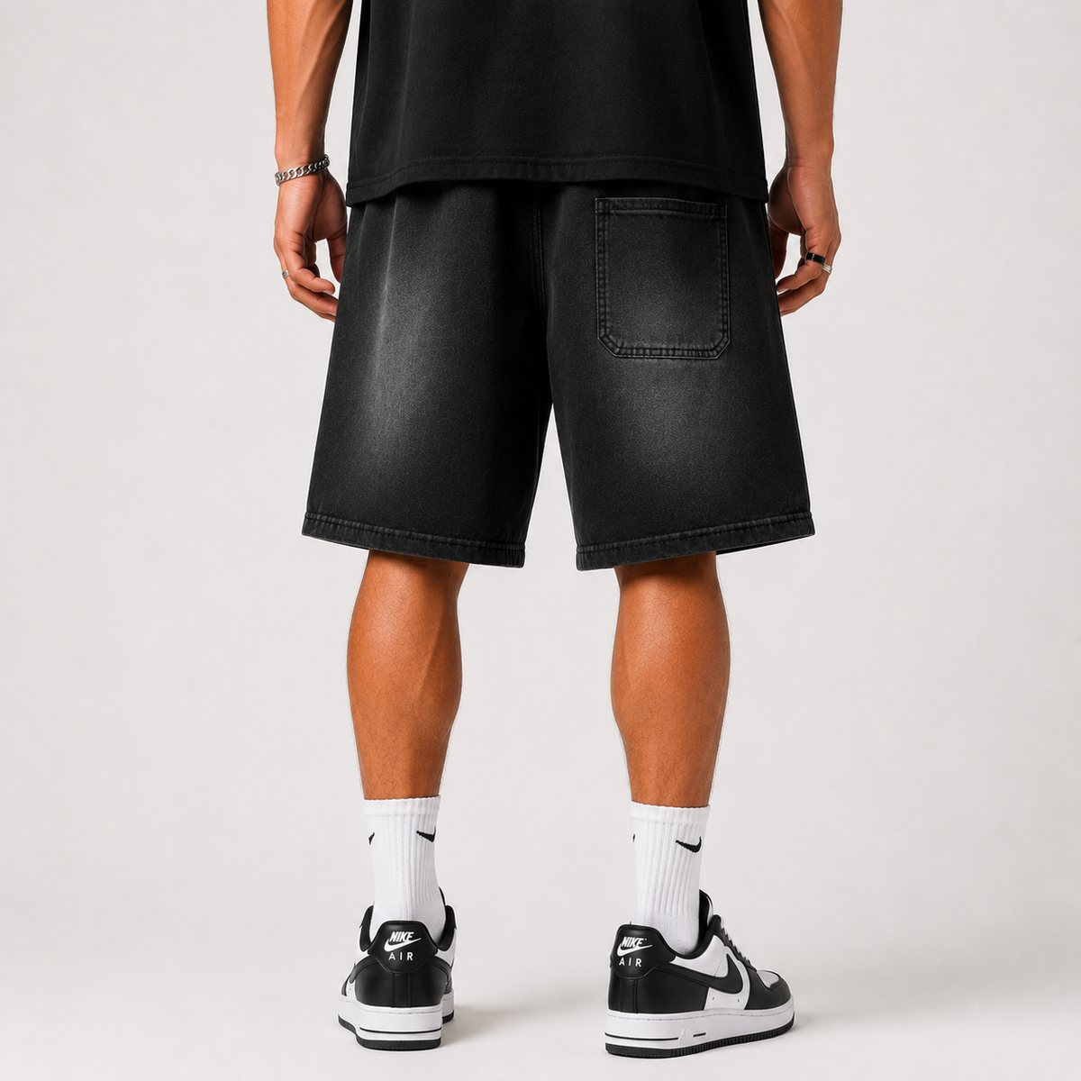 LA  | Vintage Washed  Rectangle Patch Shorts | ILYRIANEDGE