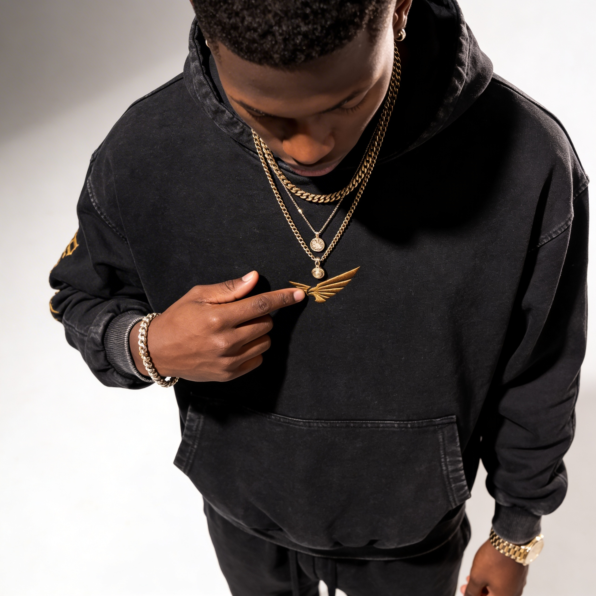 Bloodline Snap Gold 2.0 - 420GSM Unisex Snap Collar Hoodie