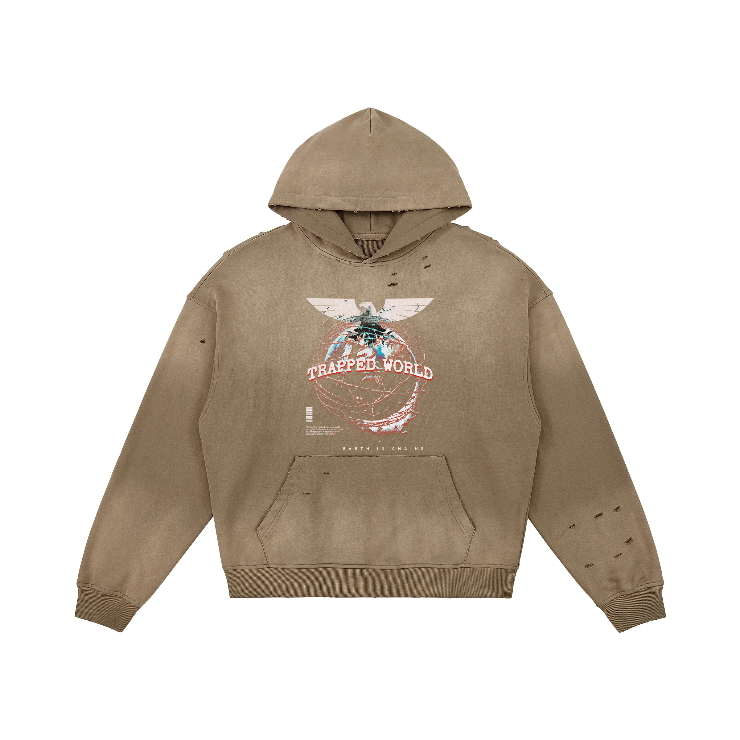 Trapped World - 440GSM Unisex Sun Faded Distressed