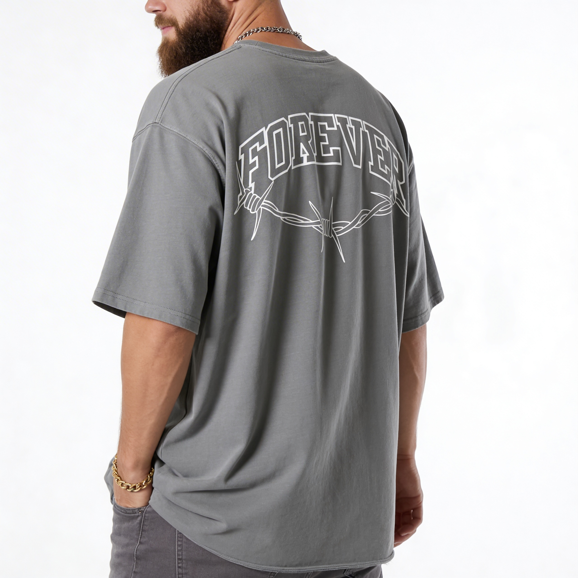 Forever - 260GSM Unisex Faded Raw Hem T-shirt