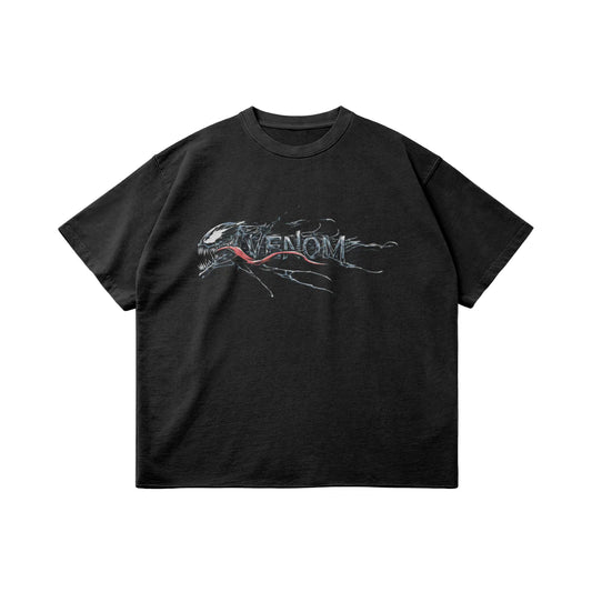 Venom - 260GSM Unisex Faded Raw Hem T-shirt
